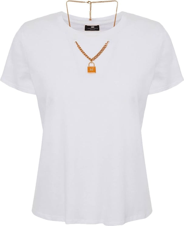 White T-shirt With Necklace White