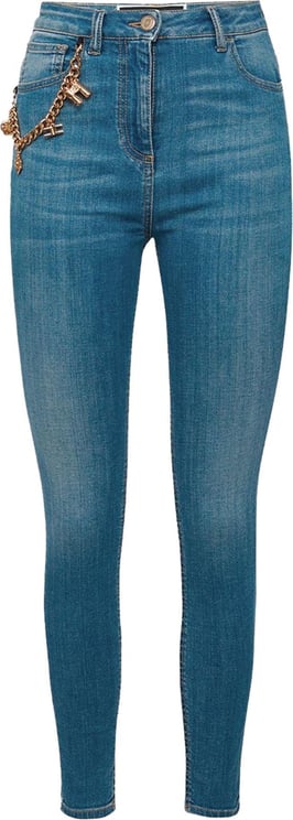 Elisabetta Franchi Skinny Jeans With Chain Blue Blue