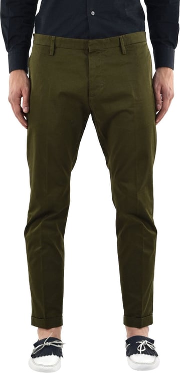 Dsquared2 Dsquared2 green men's trousers cotton buttons mod.s74ka0618s41796727 Groen