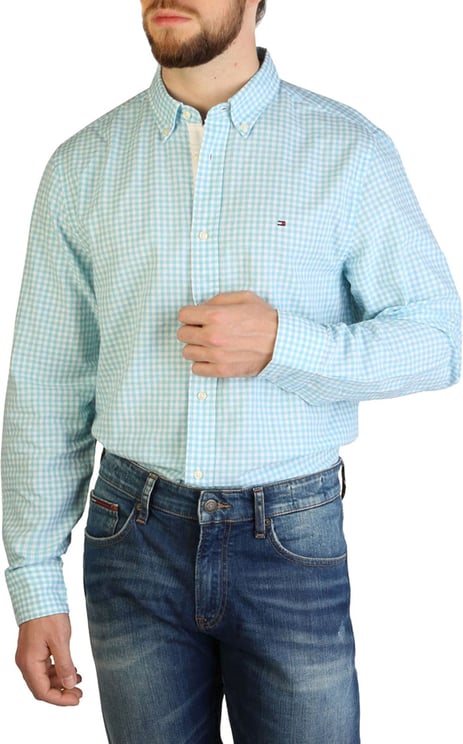 Tommy Hilfiger blue shirt man mod.xm0xm01198