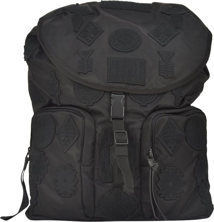 Marcelo Burlon black backpack man fabric patches mod.cnb002f162621571010
