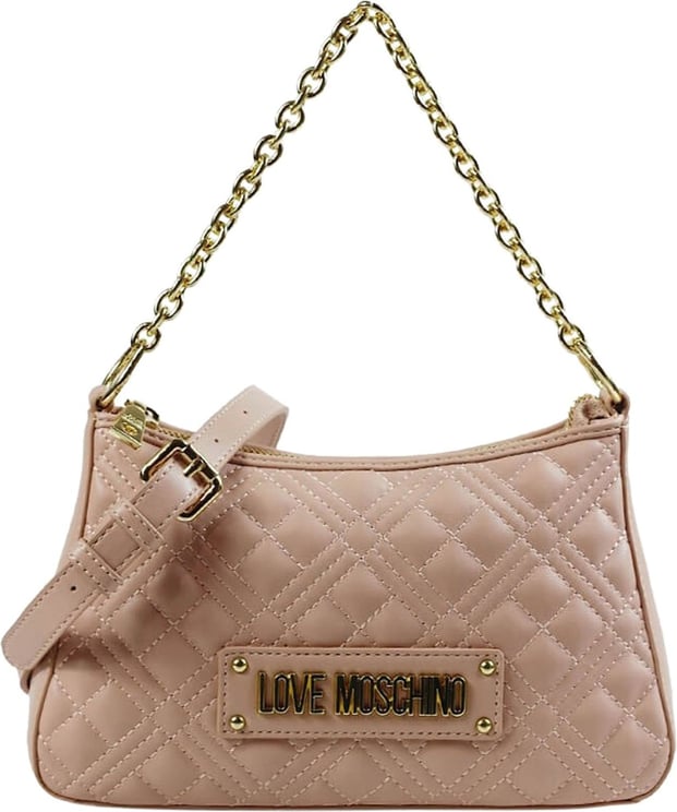 Love Moschino Quilted Nude Pink Shoulder Bag Beige Beige