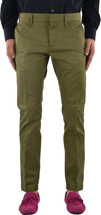 Dsquared2 Dsquared2 Men's Green Trousers Cotton Buttons Mod.S74KA0563S35830060 Groen