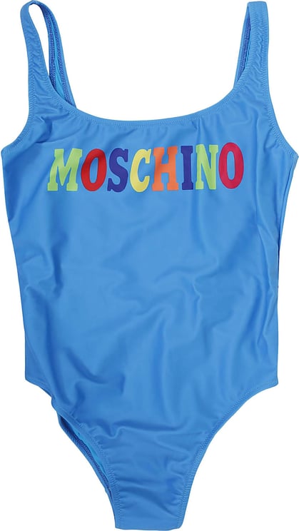 Moschino Logo Multicolor Blauw