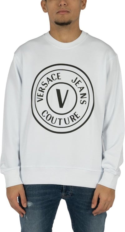 Versace Jeans Couture V-Emblem Logo Sweatshirt Organic Wit