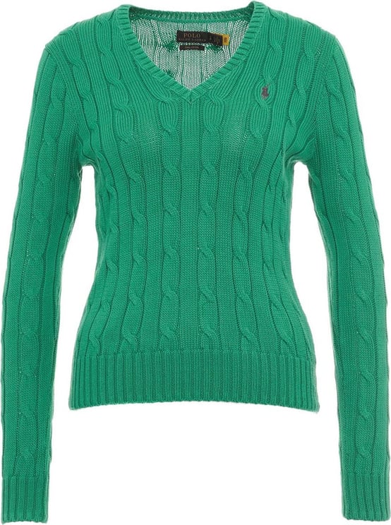 Ralph Lauren Knitted Sweater With Logo Embroidery Green Groen