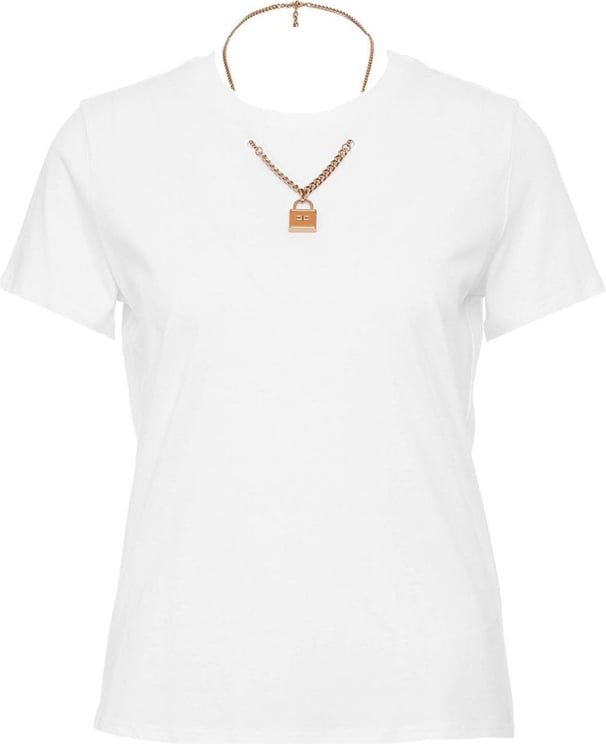 T-shirt With Chain Detail White