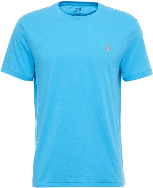 T-shirt With Logo Embroidery Blue