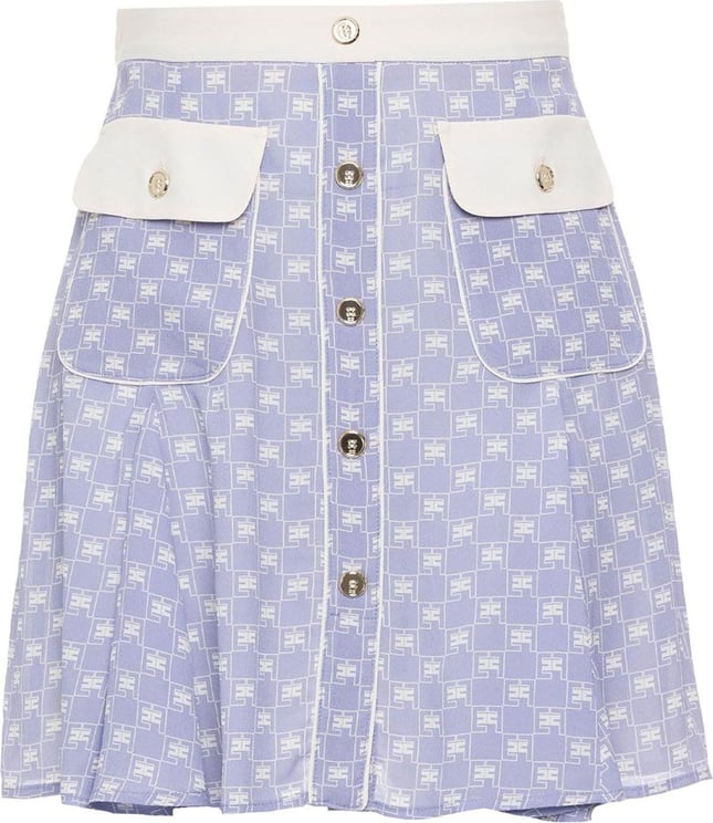 Mini Skirt With Pleats Blue