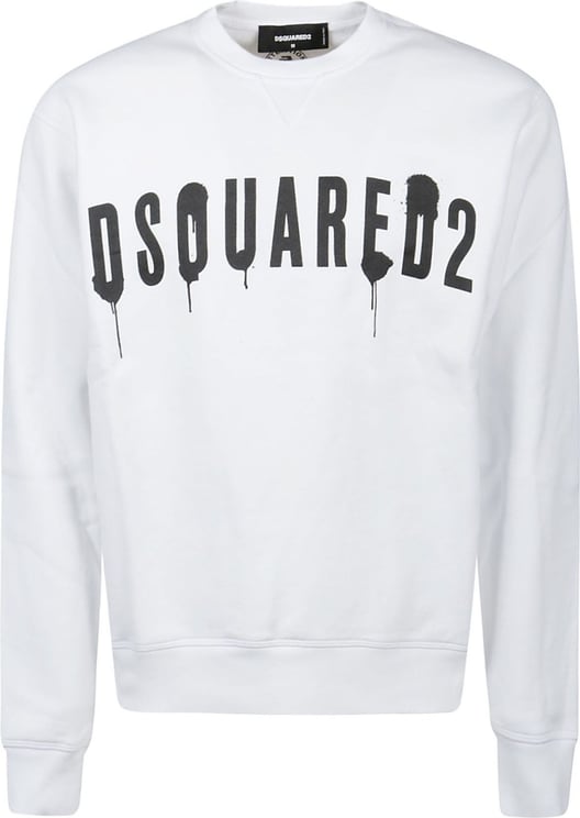 Dsquared2 Logo Spray Cool Sweatshirt White Wit