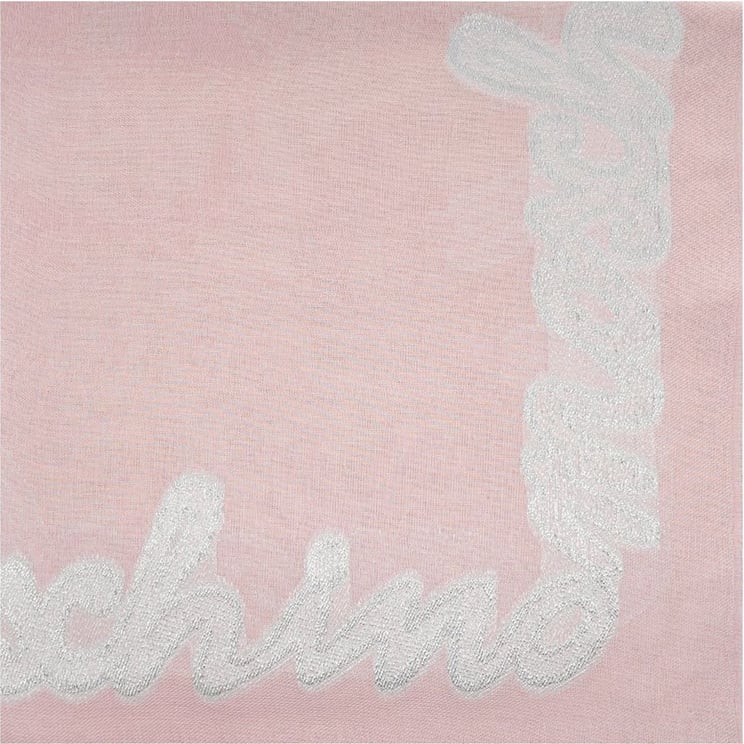 Scarf With Logo Print Pink