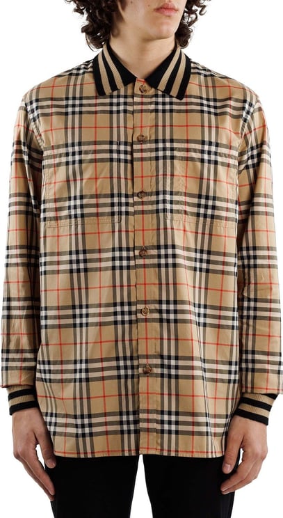 Burberry Vintage Cotton Poplin Shirt Check Beige