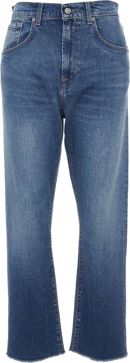 7 For All Mankind Jeans Slouchy Crop Blue Blauw