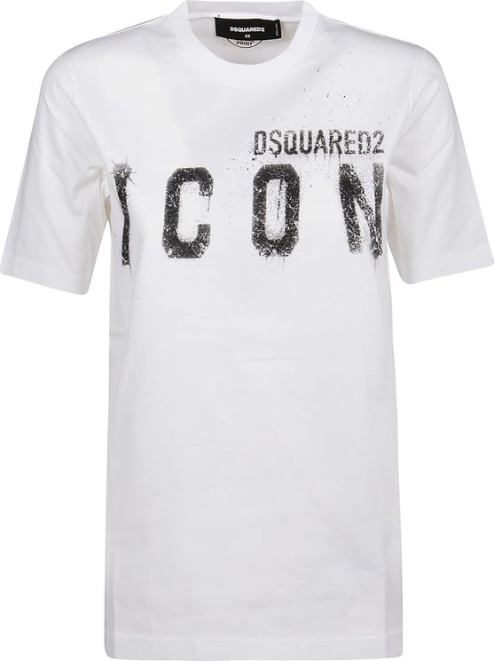 Dsquared2 Icon Spray T-shirt White Wit