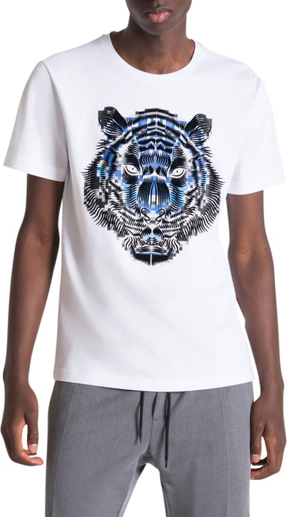 Antony Morato Slim Fit T-shirt tiger print Wit