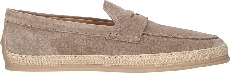 Tod's Loafers Mocassino Suede Raso Beige