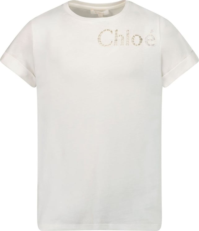 Chloé Chloe Kinder T-shirt Wit Wit