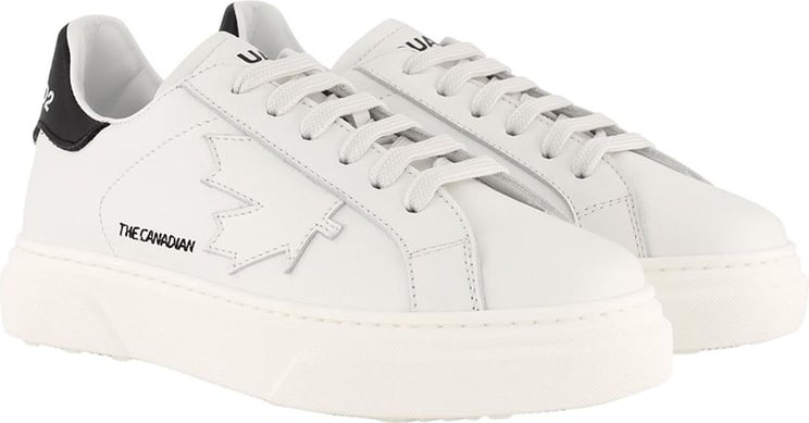 Dsquared2 Sneakers Box Sole Lace Canadian+dean & Dan Embroidery White
