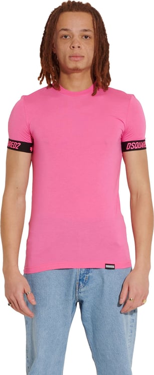 Dsquared2 Logo dsq tee pink Roze