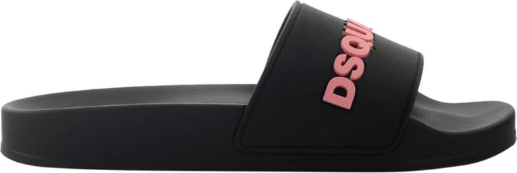 Dsquared2 Logo Black Pink Slide Black Zwart