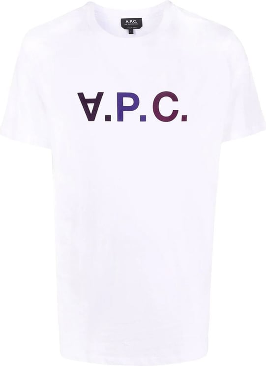 A.P.C. T-shirt Vpc Dégradé Blanc Violet Wit