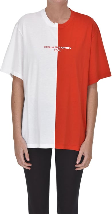 Stella McCartney Oversized Two-coloured T-shirt Rood
