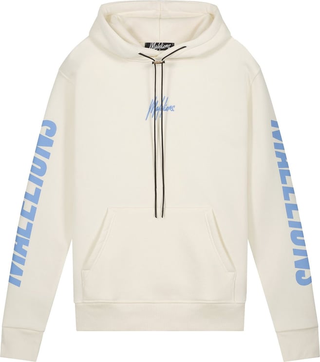 Malelions Men Lective Hoodie - White/Blue Wit