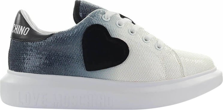 Love Moschino White Black Sequins Sneaker White Wit