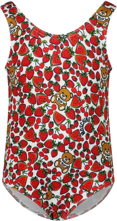 Moschino Moschino MDL00H baby badkleding wit/rood Wit