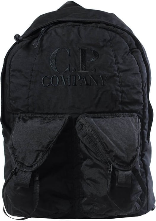 C.p. Company Black Backpack With Logo Black