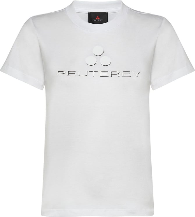 Peuterey Cotton jersey t-shirt with same-colour logo Wit