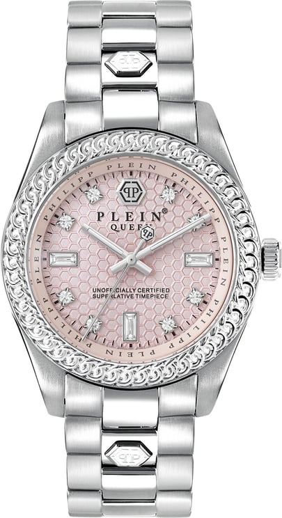 Philipp Plein PWDAA0321 Queen Crystal horloge 36 mm Roze