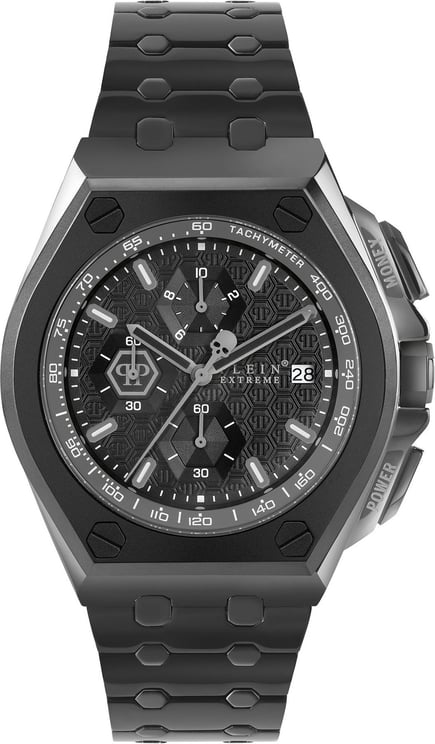 Philipp Plein PWGAA0921 Plein Extreme horloge 44 mm Zwart