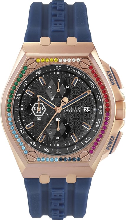 Philipp Plein PWGAA0321 Plein Extreme horloge 44 mm Zwart