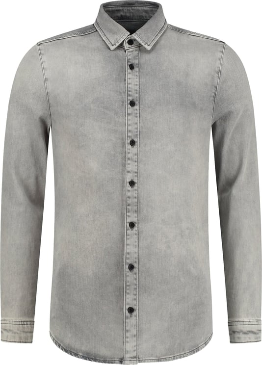 Purewhite Soft Washed Button Up Shirt Grijs
