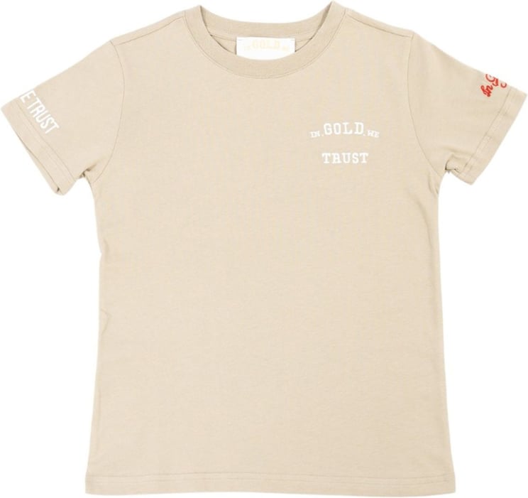 In Gold We Trust Kids The Pusha T-shirt Beige