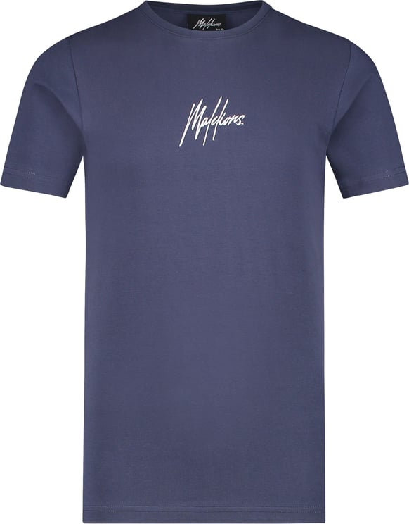 Malelions Junior Double Signature T-Shirt Blauw