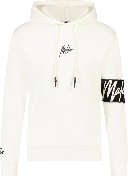 Malelions Captain Hoodie - Off-White/Black Wit