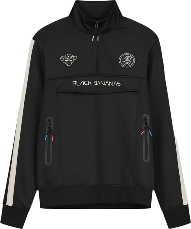 Black Bananas N. P. C. Sweater Met Rits Zwart Zwart