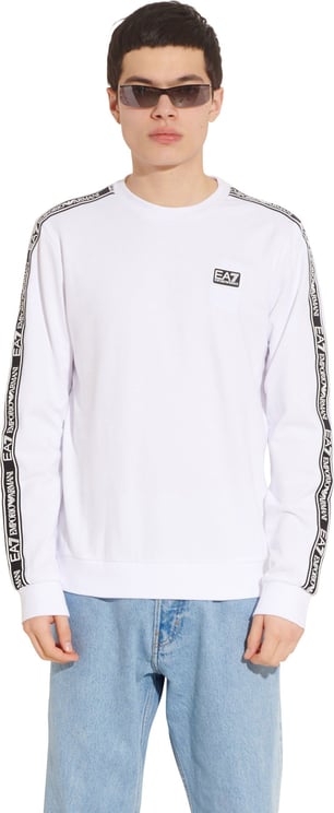 EA7 Logo Series crew-neck sweatshirt Wit