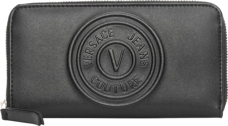 Versace Wallet With Logo Emblem Black Zwart