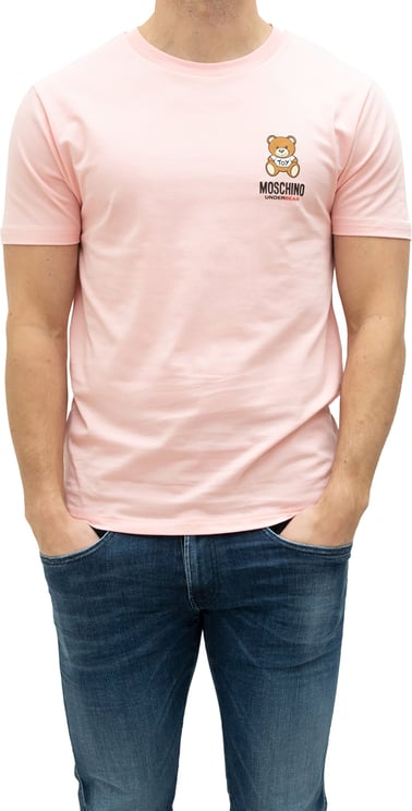 Moschino T-shirt K/M Logo Roze Roze