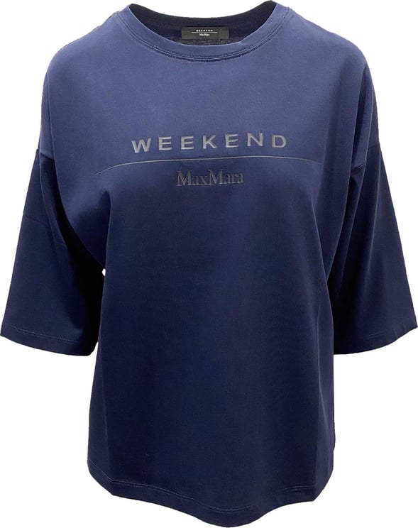 Max Mara Max Mara Weekend Agami Boxy Logo T-Shirt Blauw