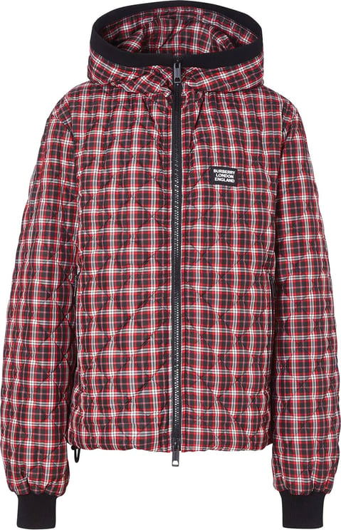 Burberry Burberry Quilted Check-Print Jacket Rood
