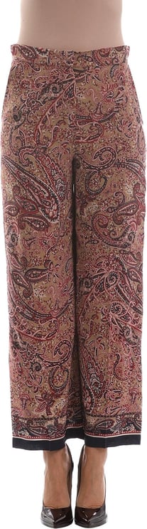 Max Mara Max Mara Studio Cropped Silk Trousers Rood