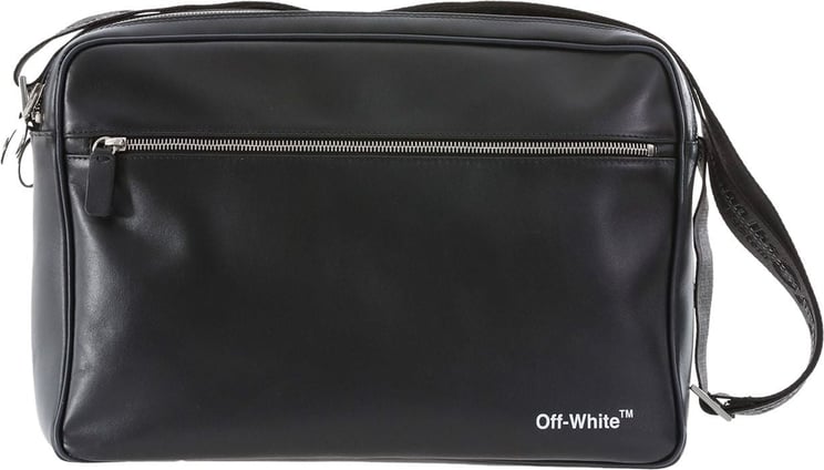 OFF-WHITE Off White Logo Leather Shoulder Bag Zwart