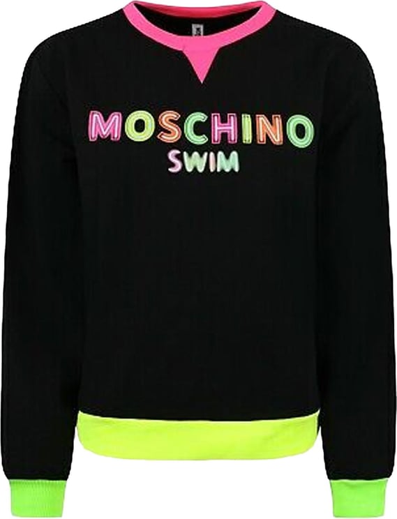 Moschino Moschino Swim Fluo Logo Sweatshirt Zwart