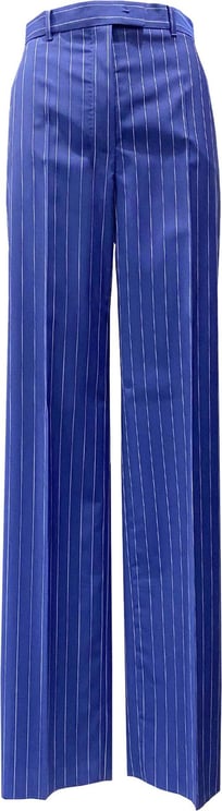 Max Mara Max Mara Studio Aral Wool Striped Pants Blauw