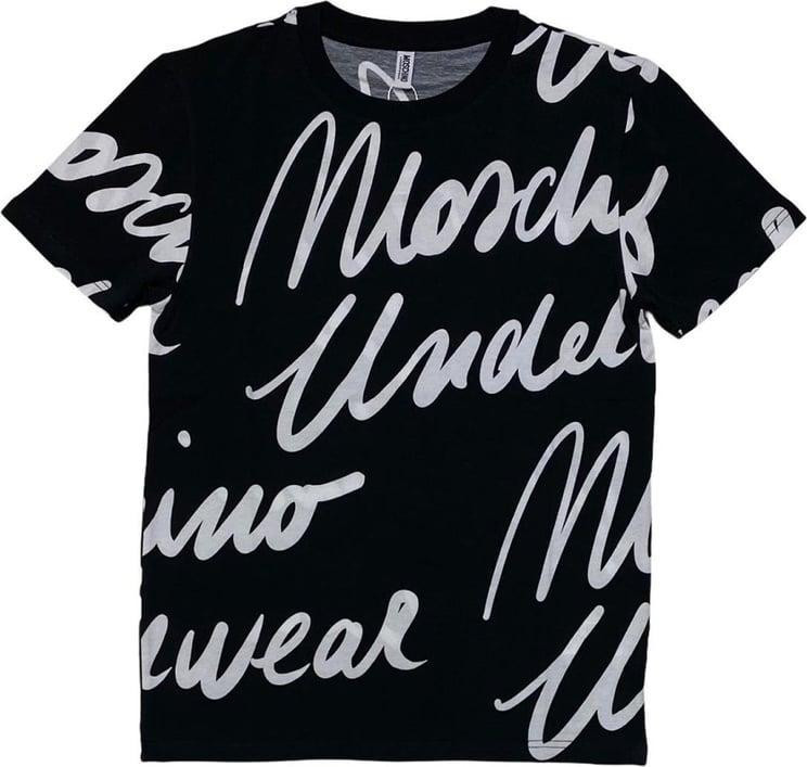 Moschino Moschino Underwear Signature Logo Cotton T-Shirt Zwart