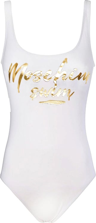 Moschino Moschino Swim One-Piece Logo Swimsuit White